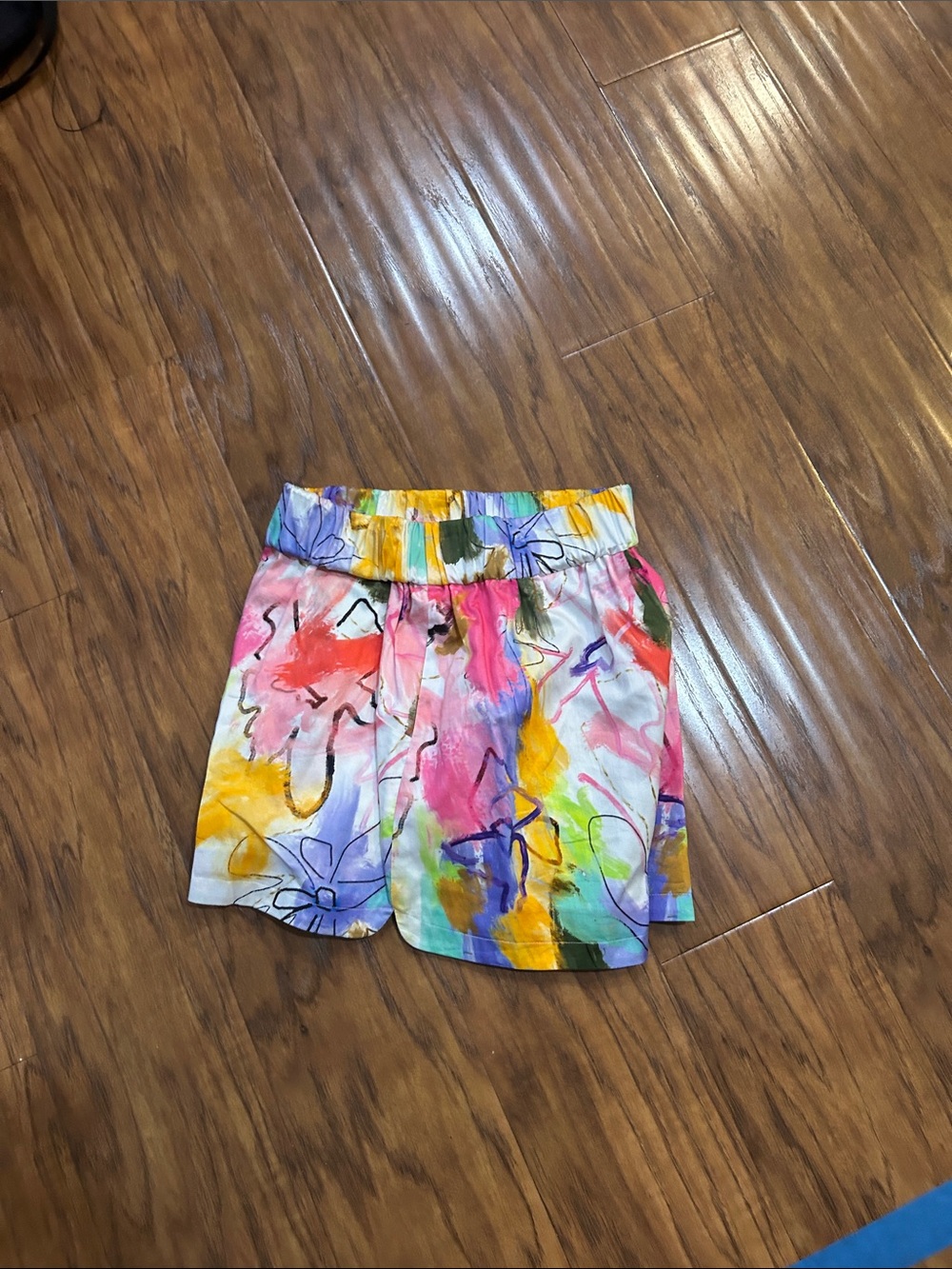 CROSBY by Mollie Burch Multicolor Watercolor Floral Drawstring Shorts